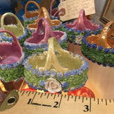 Set of 10 Elfinware German Basket Salt Dip Cellars